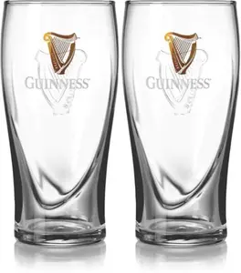 Guinness Official Pint Glass Set Of 2, Classic Memorabilia (20 Oz)