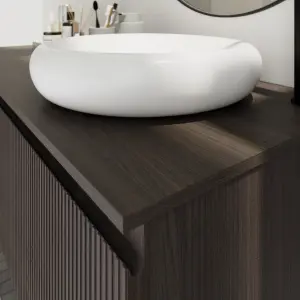 GoodHome Kentia Plywood Bathroom Basin vanity worktop (T)1.2cm x (D)45.2cm x (L)100.3cm