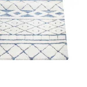 Area Rug 160 x 230 cm White and Blue MARGAND