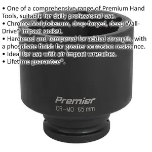 High-Performance 65mm Forged Deep Impact Socket - 3/4 Inch Drive for Professional Use