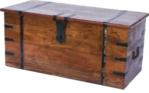 Balic Solid Wood Trunk Coffee Table With Storage Three Posts