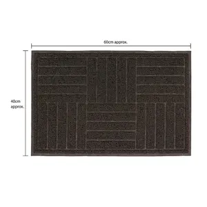 JVL Mud Grabber Spaghetti Scraper Doormat, 40x60cm, Brown Square