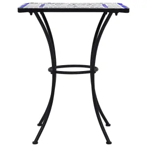 Berkfield Mosaic Bistro Table Blue and White 60 cm Ceramic