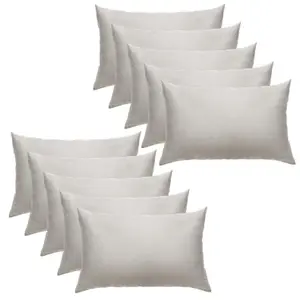 Highams 10 x Soft Polycotton Housewife Pillowcase Set, Silver - 50 x 75cm