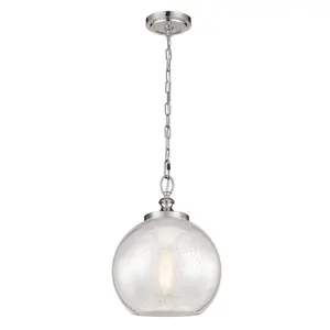 Elstead Tabby 1 Light Dome Ceiling Pendant Brushed Steel, E27