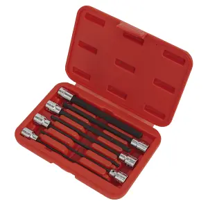 Sealey Ball-End Hex Socket Bit Set 7 Pcs 3/8" Square Drive 150mm Metric AK62257