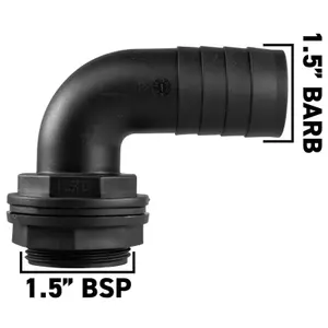 Water Butt Connector Adapter Tank Fitting Elbow 1.5"