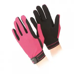 Aubrion Unisex Adult Mesh Riding Gloves Raspberry (XS)