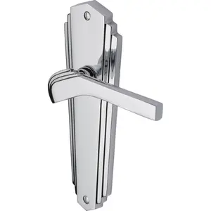 Heritage Door Handle Lever Latch Waldorf Design (Set of 2) Polished Chrome