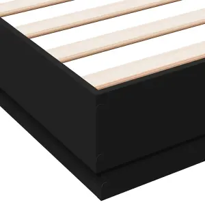 Berkfield Bed Frame with LED without Mattress Black 120x200 cm