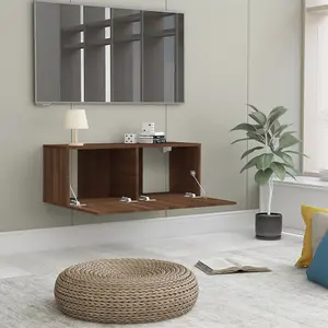 Berkfield TV Cabinet Brown Oak 80x30x30 cm Engineered Wood