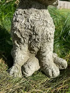 Cockapoo Puppy Dog Stone Statue Animal Outdoor Garden Ornament Decoration British Made Sculpture