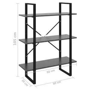 Berkfield  Book Cabinet Grey 80x30x105 cm Engineered Wood