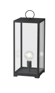 Luminosa Mirage Outdoor Portable Table Lamp Lantern, Anthracite, IP44, E27