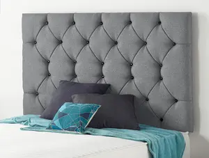 Somnior Premier Plush Charcoal Divan Base With Headboard - Small Double