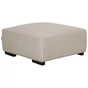 Corner Sofa with Ottoman LUNGO Beige Corduroy Left Hand