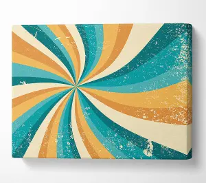 The Spiral Yellow And Blue Canvas Print Wall Art - Medium 20 x 32 Inches