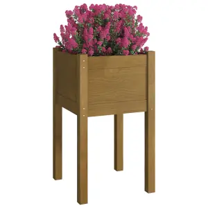 Berkfield Garden Planter Honey Brown 40x40x70 cm Solid Pinewood