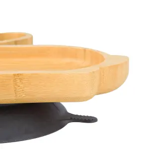 Tiny Dining - Children's Bamboo Suction Rabbit Plate - Black