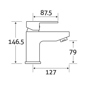 Nolan Polished Chrome Square Deck-mounted Basin Mono Mixer Tap