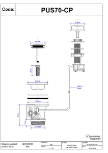 McAlpine PUS70-CP 1.5" Pop-Up Sink Waste