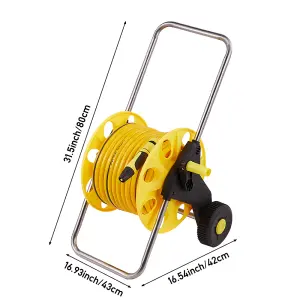 40m Wheeled Hose Reel Cart with 3 Modes in Yellow