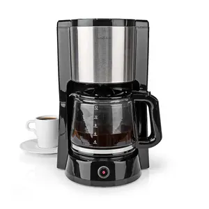 Filter Coffee Machine 1.5L 1000W for up to 12 Cups, with Keep Warm Function and Reusable Nylon Filter