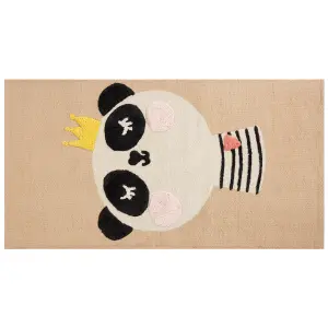 Cotton Kids Rug Panda Print 80 x 150 cm Beige BUNAN