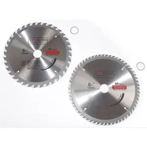 Circular Saw Blades 160mm x 20mm TCT Tungsten Carbide Teeth 36 and 60 Tooth Twin Pack by Ufixt