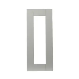 GoodHome Alpinia Matt grey wood effect Shaker Glazed Cabinet door (W)300mm (H)715mm (T)18mm