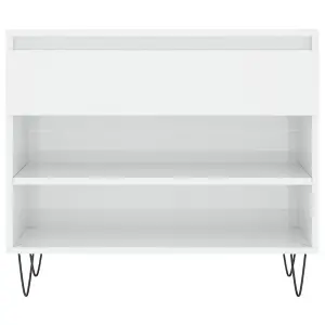 Shoe Cabinet High Gloss White 70x36x60 cm Engineered Wood