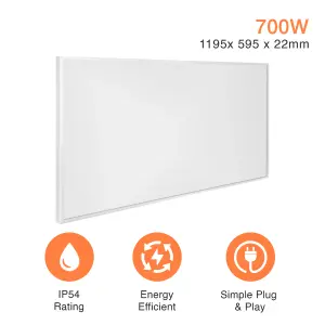 SUNHEAT Mirrorstone 0.7KW- Wall mounted Far Infrared Panel Heater - Energy Efficient