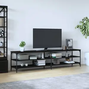 Berkfield TV Cabinet Black 200x30x50 cm Engineered Wood and Metal