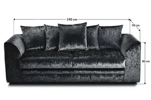 Furniture Stop - Chicco Velvet Fabric 3+2 Seater Sofa Set