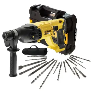 Dewalt DCH133N 18v Brushless SDS Hammer Drill 3 Mode + 17 Piece Bit Set Point