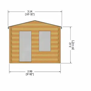 Bucknells 28 mm Log Cabin 10 x 8 Feet