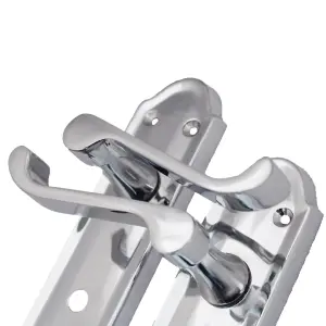 Ashford Door Handle Bathroom Lock Scroll Lever - Chrome Bath Pack Hinges