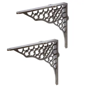 Hammer & Tongs Honeycomb Iron Shelf Bracket - D205mm - Raw - Pack of 2