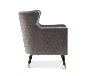 Velvet Light Grey Alessia Accent Chair