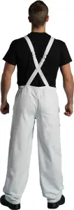 Shield Trade White Bib & Brace - Extra Large - 44-46 Waist/31 Leg, Cushioned Knees, Elasticated Waist, Large Pouch, 100% Cotton