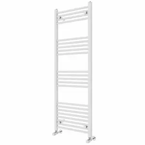 Wiest Straight Heated Towel Rail Radiator Bathroom Ladder Warmer White / 140cm H x 50cm W x 3cm D