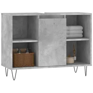 Berkfield Bathroom Cabinet Concrete Grey 80x33x60 cm Engineered Wood