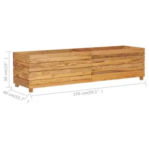 Berkfield Raised Bed 150x40x38 cm Recycled Teak and Steel