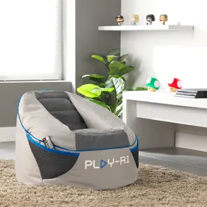 PLAY-R1 Alpha Kids Gaming Bean Bag Chair Grey Video Gaming Bean Bags