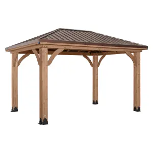 Backyard Discovery Barrington Cedar Wood Patio Gazebo  4.3m x 3m (14ft x 10ft)