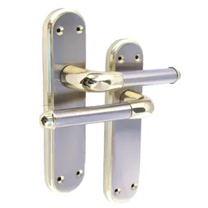 Two Tone Lever Latch Handle Brass and Satin