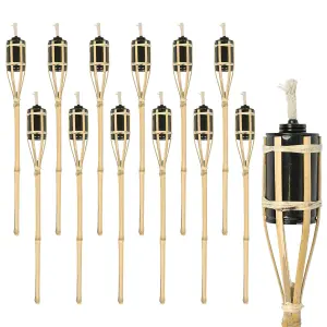 Harbour Housewares Bamboo Garden Fire Torches - 60cm - Pack of 12