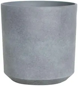 Primrose Flower Pot Cylinder Recycled Plastic Planter in Grey Small 35cm