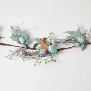 Homescapes Spring Easter Egg and Olive Leaves Garland