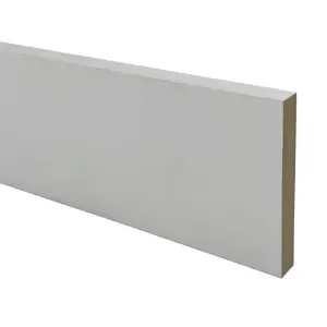 PACK OF 20 (Total 20 Units) - 18mm x 119mm White Primed MDF Planed Square Edge Skirting Board - 4400mm Length